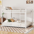 Letto a castello KecDuey, 140 × 200 cm, metallo, Bianco, con rete a doghe, per camera da letto
