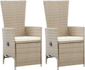 Sedia vidaXL, rattan, Beige, reclinabile, per giardino e terrazzo