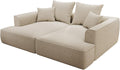 Divano Vente-unique, 3 posti, 230 × 180 × 67 cm, ciniglia, tessuto, Beige, sfoderabile, per soggiorno