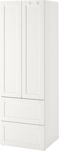 Armadio guardaroba Ikea, 2 cassetti, 60 × 57 × 181 cm, Bianco, per camera da letto