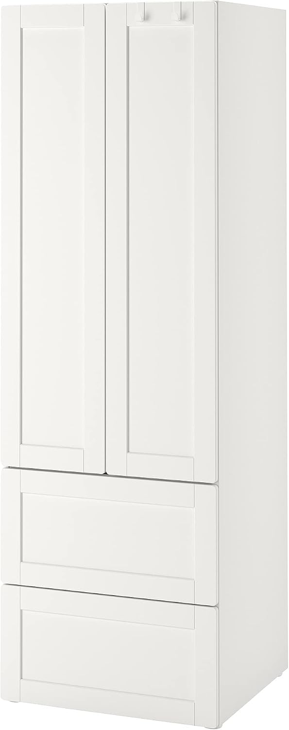 Armadio guardaroba Ikea, 2 cassetti, 60 × 57 × 181 cm, Bianco, per camera da letto
