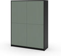 Credenza AQA DESIGN L111 P33, 3 ripiani, 115 × 38 × 150 cm, MDF, Verde, per soggiorno