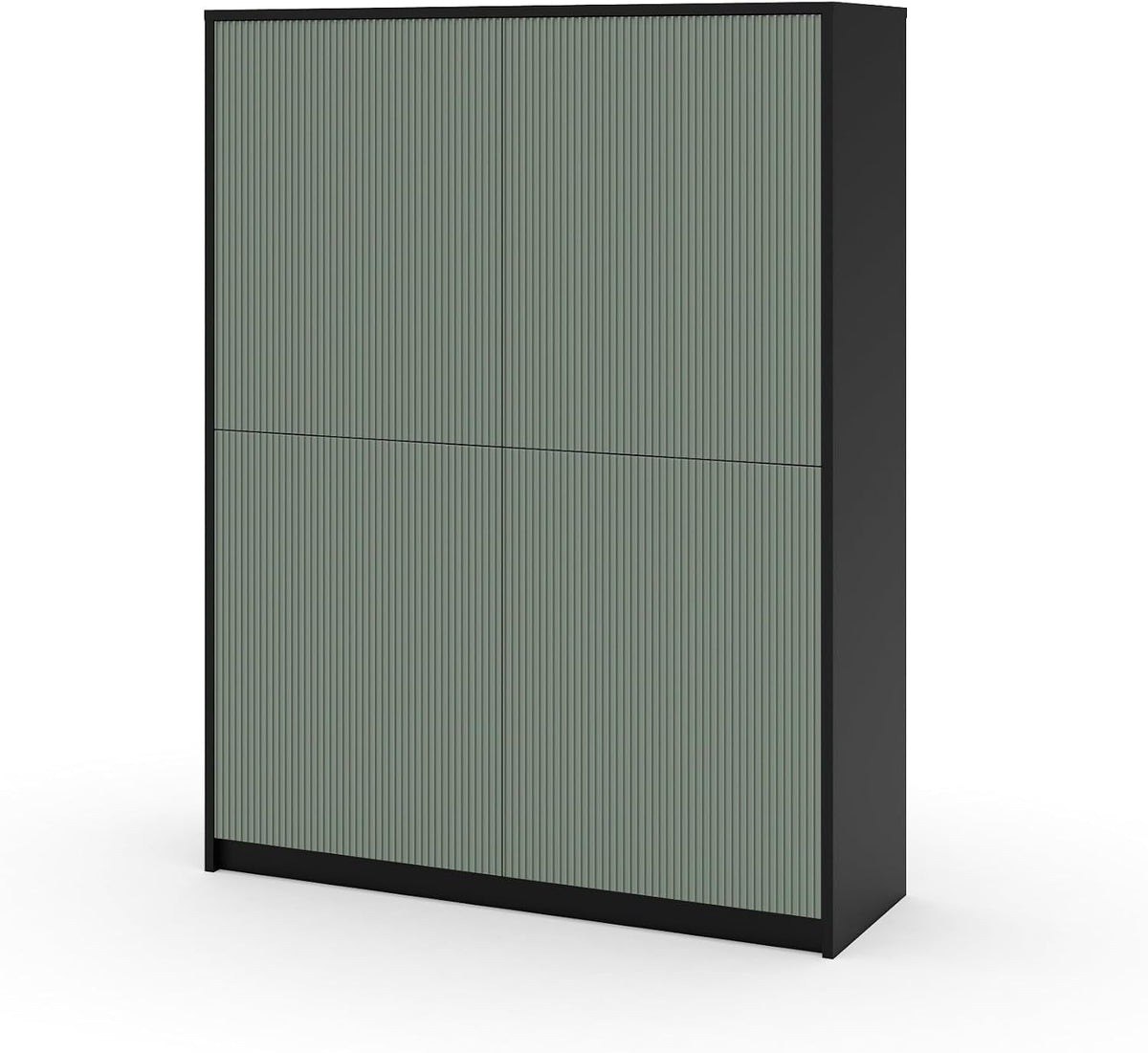 Credenza AQA DESIGN L111 P33, 3 ripiani, 115 × 38 × 150 cm, MDF, Verde, per soggiorno
