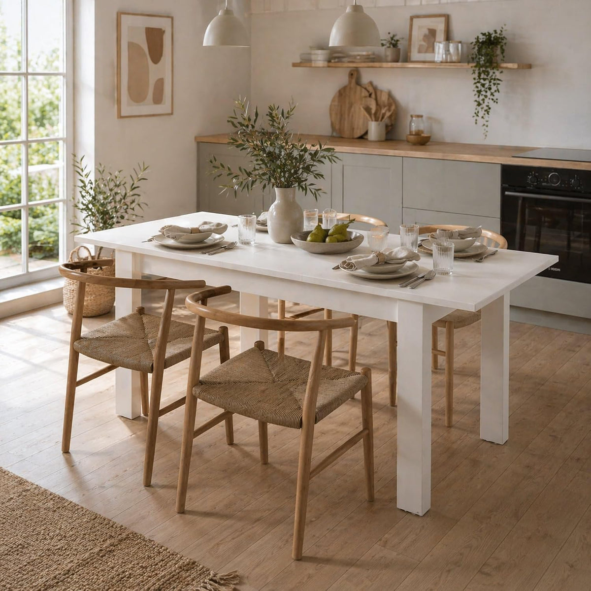 Tavolo allungabile Dmora, 8 posti, 120 × 80 × 76 cm, legno, Rovere