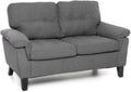 Divano Totò Piccinni, 2 posti, 145 × 78 × 95 cm, tessuto, Grigio, con braccioli, imbottito, per soggiorno