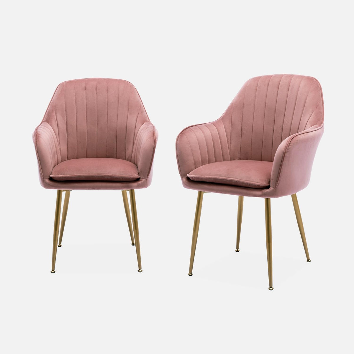 Poltrona Alice's Garden, 2 poltrone, 57 × 59 × 84,5 cm, metallo, velluto, Rosa, con cuscino, regolabile, sfoderabile, per soggiorno