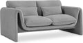 Divano a due posti Meridian Furniture, 64 × 38 × 31 pollici, larghezza 64 pollici, tessuto, Grigio, per soggiorno