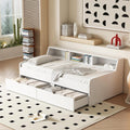 Letto Lexiou, singolo, 90 × 200 cm, legno, MDF, Bianco, per camera da letto, con due cassetti, con vano portaoggetti