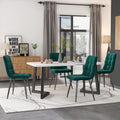 Set da pranzo SUKY, 4 sedie, velluto, Nero, per sala da pranzo e cucina