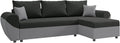 Divano letto Vente-unique, 265 × 139 × 80 cm, tessuto, Nero e grigio, con contenitore, sfoderabile, per soggiorno