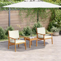 Sedia WEMYUFURN, 2 sedie, legno, Crema, per giardino e terrazzo, rivestimento impermeabile per terrazza e balcone