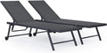 Lettino prendisole Habitat et Jardin, 160 × 66 × 103 cm, 199 × 66 × 37 cm, alluminio, textilene, Grigio scuro, pieghevole, per giardino e terrazzo