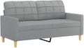 Divano, 2 posti, 158 × 77 × 80 cm, tessuto, Grigio chiaro, con braccioli, per soggiorno