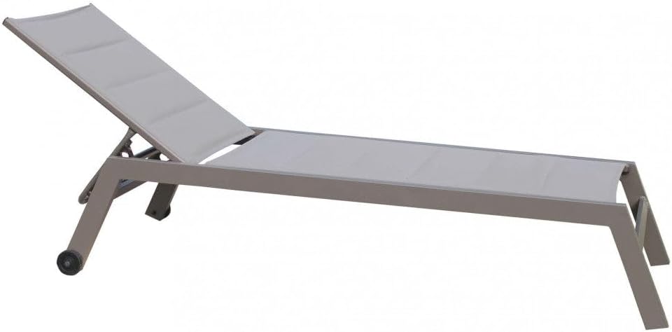 Lettino prendisole Giordanoshop, alluminio, Taupe, imbottito, per giardino e terrazzo