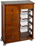 Carrello da cucina Liberoshopping, 4 cassetti, 59 × 39 × 84 cm, legno, acciaio, per sala da pranzo e cucina