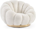 Poltrona KONTE.DESIGN, 86 × 62 × 72 cm, tessuto, Naturale, girevole a 360°, con braccioli, per soggiorno