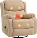 Poltrona reclinabile HOMCOM, pelle, Beige, girevole a 360°, con poggiapiedi, imbottita, per soggiorno