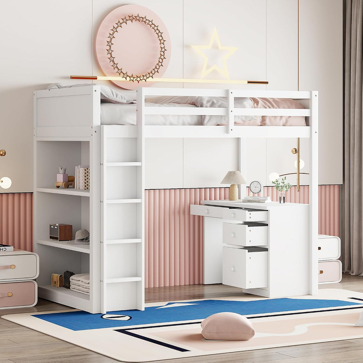 Letto I0I&I0I I0I, 90 × 200 cm, legno, Bianco, per camera da letto