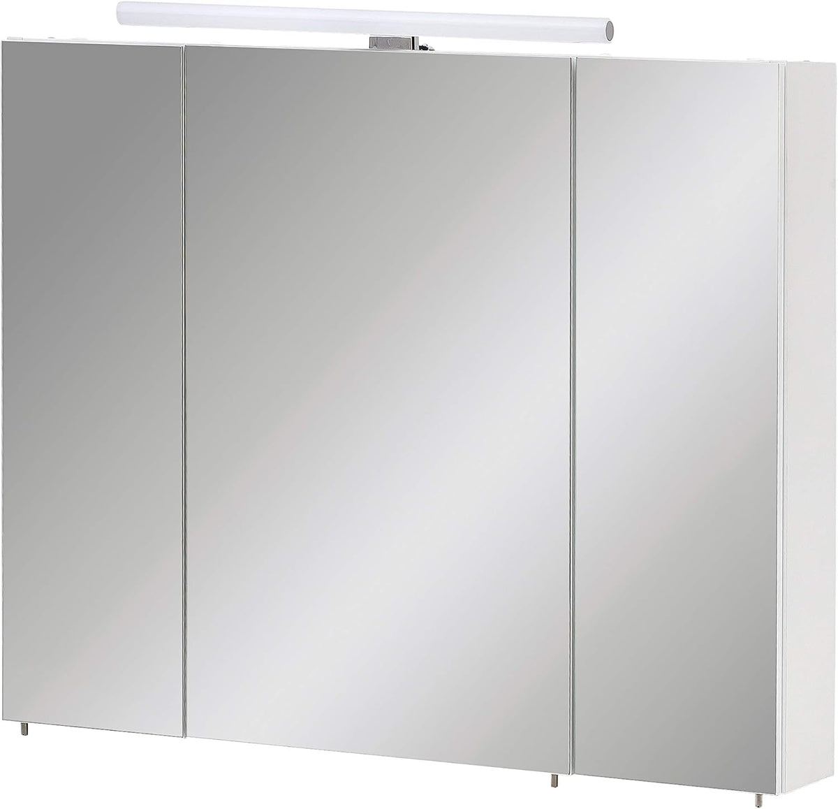 Armadietto a specchio Schildmeyer, 80 × 16 × 74,7 cm, vetro, Bianco, regolabile, Maxim 155029