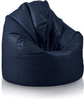 Pouf a sacco Bepouf, similpelle, Blu scuro, per soggiorno, Dimensione Giga 140x100