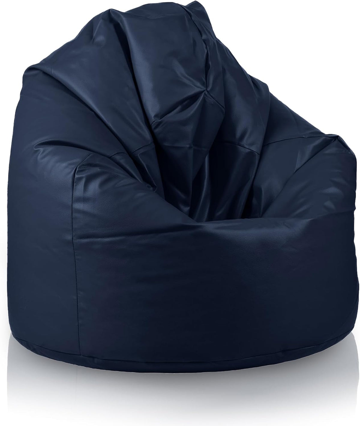 Pouf a sacco Bepouf, similpelle, Blu scuro, per soggiorno, Dimensione Giga 140x100