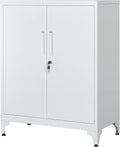 Armadietto SONGMICS OMC013G01, 2 ante, 40 × 80 × 90 cm, acciaio, metallo, Grigio, regolabile, idrorepellente, per ufficio