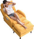 Poltrona letto, 73,5 × 69 × 89 cm, 52 × 39 × 30 cm, velluto, lino, con cuscino, reclinabile, regolabile, con poggiapiedi, per soggiorno