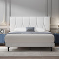 Struttura letto Yocreat, king size, misura 150 × 200, legno, Bianco, con rete a doghe, imbottita, per camera da letto