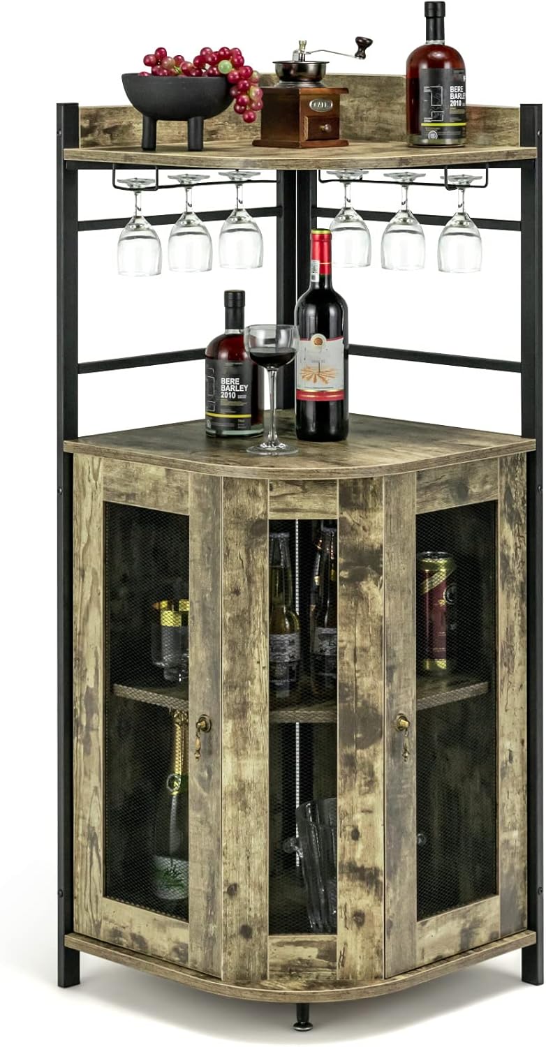 Armadietto GIANTEX, 48,3 × 48,3 × 129,5 cm, vetro, Nero, regolabile, per casa