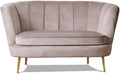 Divano Totò Piccinni, 130 × 78 × 73 cm, metallo, velluto, Grigio, imbottito, per soggiorno