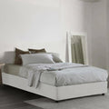 Letto Talamo Italia, 120 × 190 cm, tessuto, Bianco, con contenitore, con rete a doghe, sfoderabile, imbottito, per camera da letto