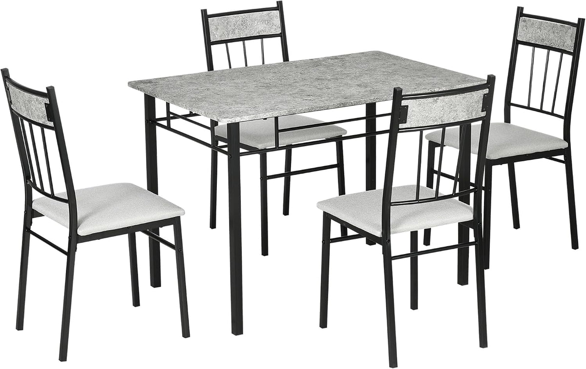 Set da pranzo HOMCOM, metallo, per sala da pranzo e cucina