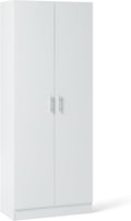 Armadio Amazon Basics, 2 ante, 60 × 31,5 × 152,5 cm, Bianco, regolabile, per sala da pranzo e cucina