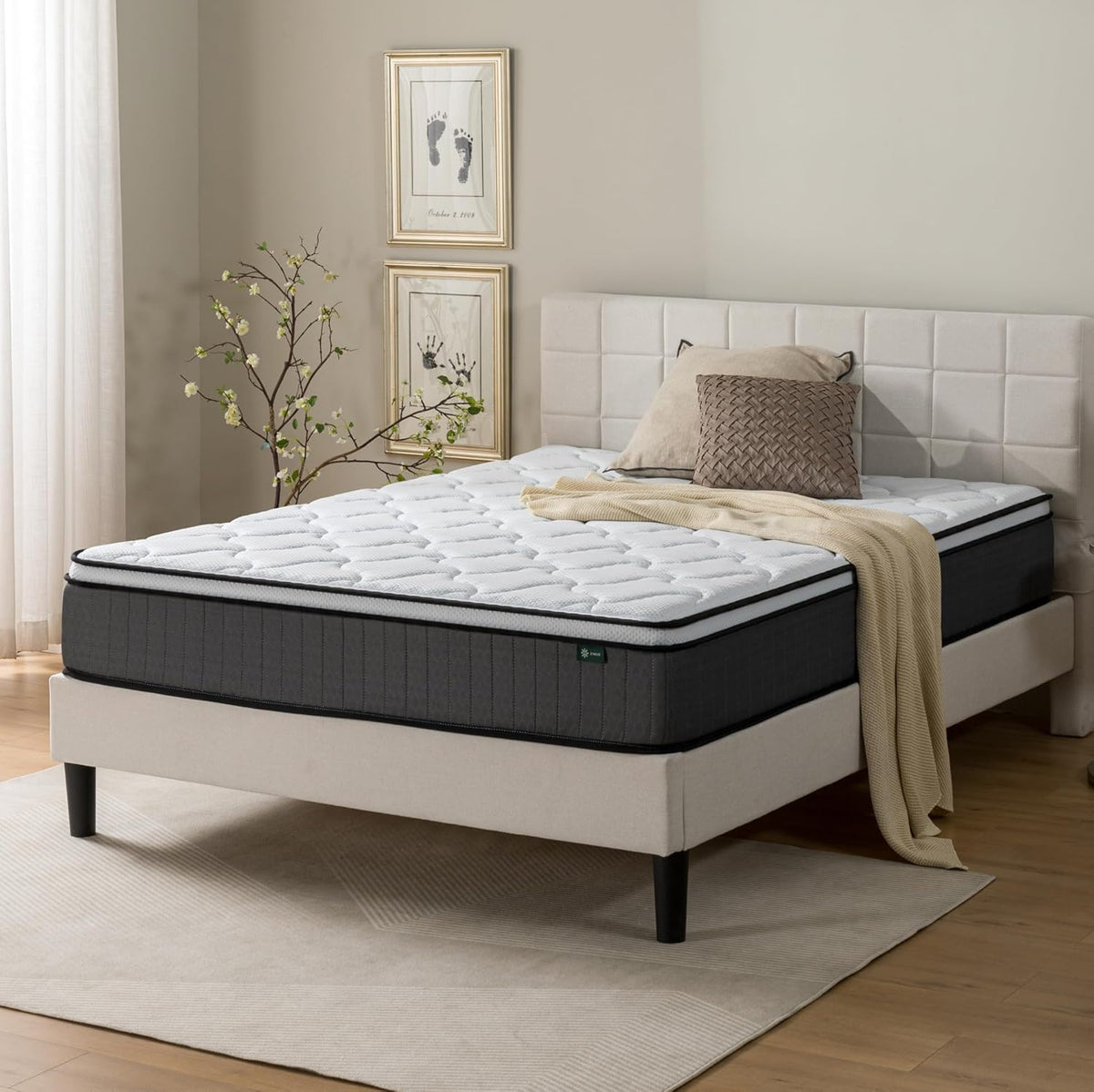 Materasso Zinus, matrimoniale, 160 × 190 cm, per camera da letto, Altezza 25 cm