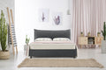 Letto contenitore EVERGREENWEB MATERASSI & BEDS, matrimoniale, 180 × 200 cm, legno, tessuto, Grigio scuro, con contenitore, con rete a doghe