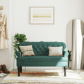 Panca Gecheer, 2 posti, 119,5 × 64,5 × 75 cm, velluto, Verde, con braccioli, imbottita, per soggiorno