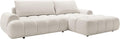 Divano angolare Vente-unique, 280 × 177 × 86 cm, ciniglia, tessuto, Beige, allungabile, pieghevole, imbottito, per soggiorno