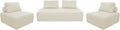 Divano modulare Alice's Garden, 4 posti, 180 × 90 × 78 cm, velluto, Crema, sfoderabile, per soggiorno