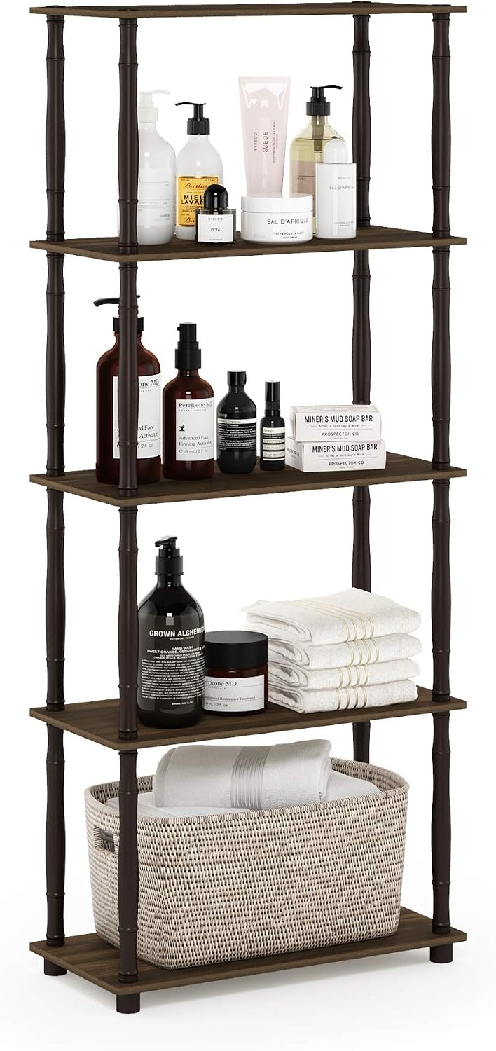 Libreria Furinno, 30 × 60 × 100 cm, metallo, Noce