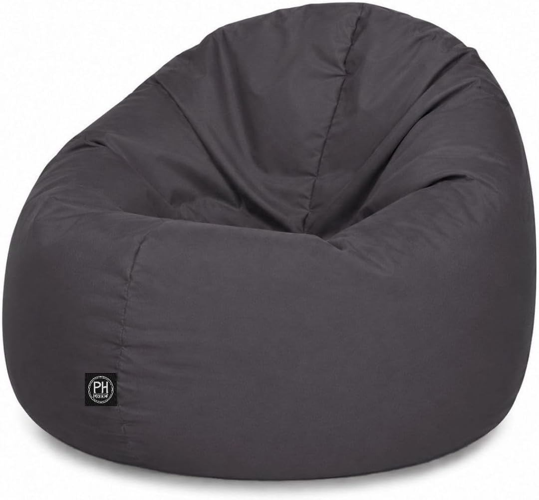 Pouf a sacco PATCH HOME, 2 in 1, Antracite, per ufficio, per adulti e bambini, Ø 155 cm