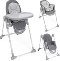 Seggiolone Chicco, tessuto, similpelle, Grigio, reclinabile, regolabile, con poggiapiedi