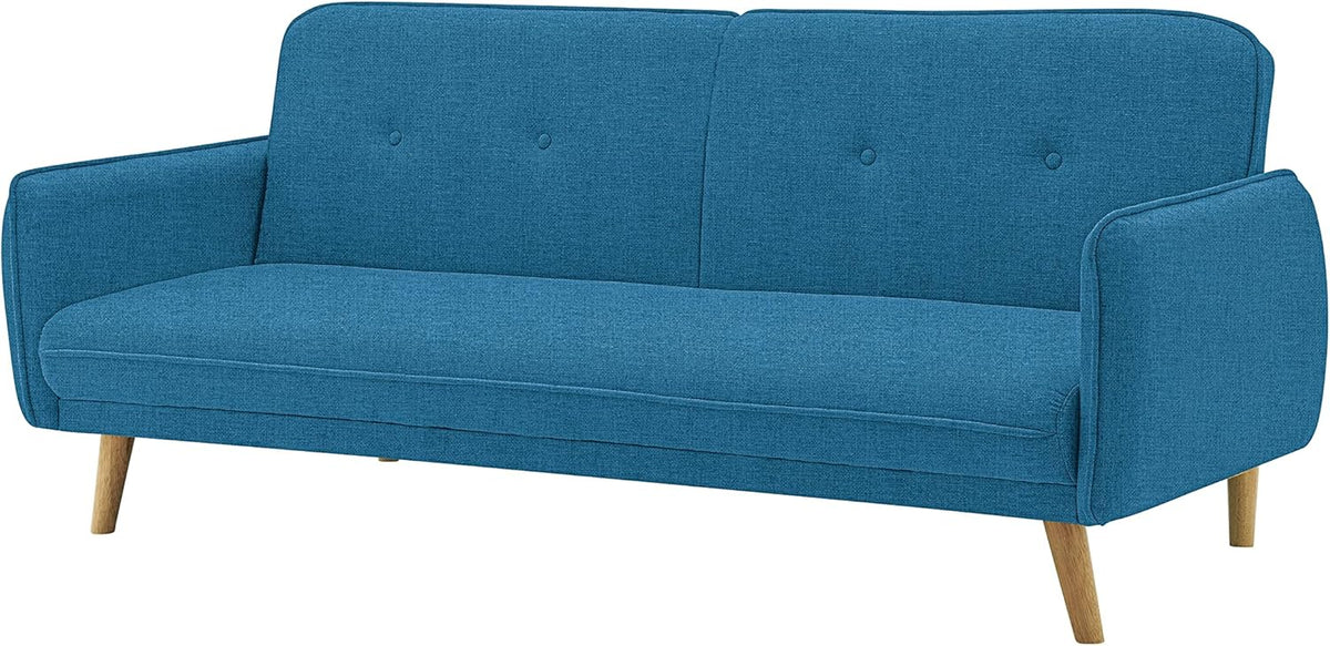 Divano letto AVANTI TRENDSTORE, 2 posti, 188 × 80 × 85 cm, misura 188 × 80, legno, Blu, con funzione letto, con braccioli, per soggiorno