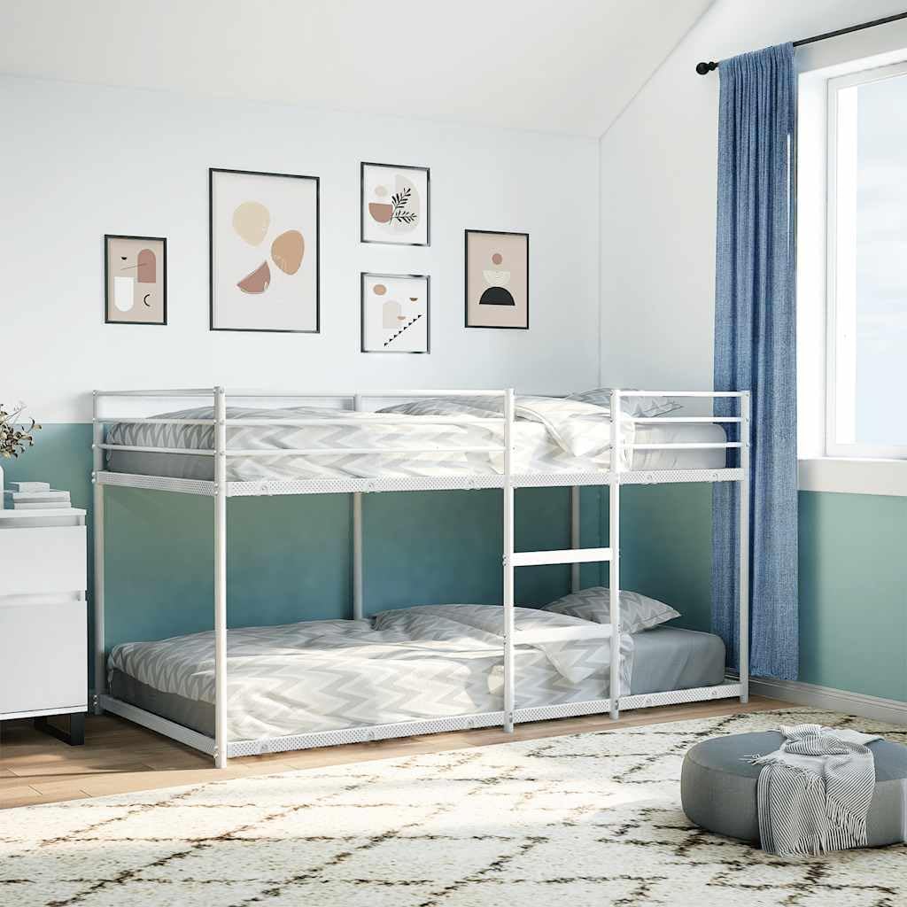 Letto a castello KKHOMEI, 80 × 200 cm, acciaio, Bianco, per camera da letto