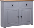 Credenza vidaXL, 93 × 40 × 80 cm, legno massello, Grigio, per soggiorno