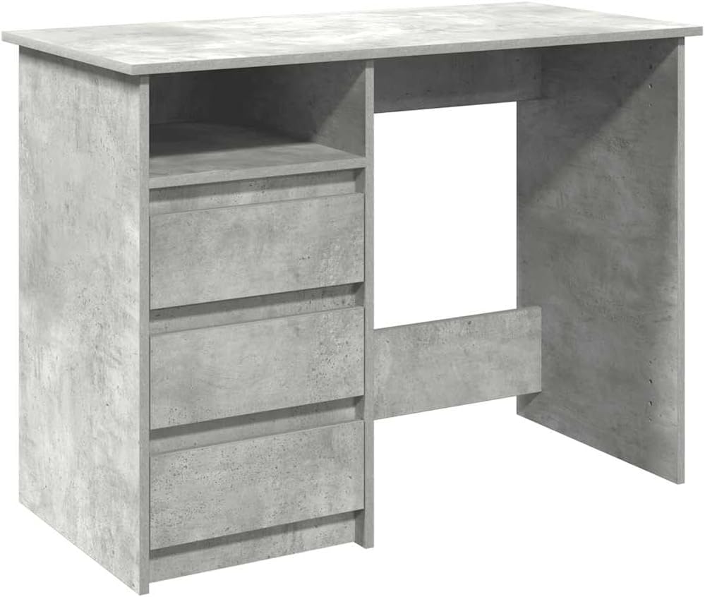 Scrivania vidaXL, 102 × 50 × 75 cm, legno, Grigio, per ufficio