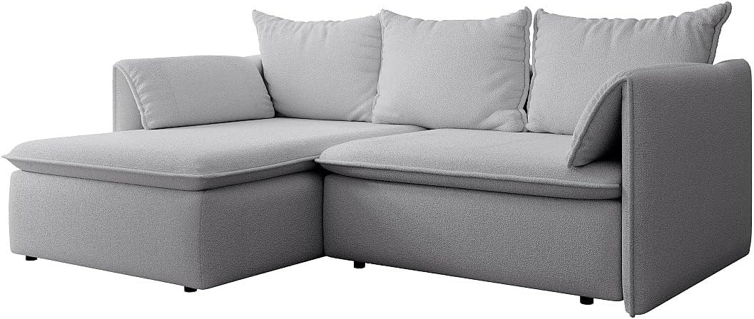 Divano letto Vente-unique TEODORA, 230 × 166 × 91 cm, tessuto, Grigio, sfoderabile, per soggiorno