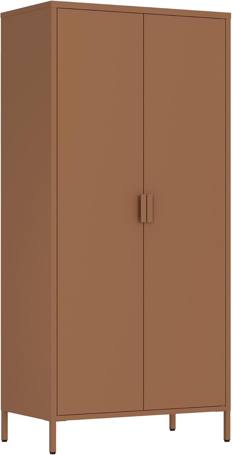 Armadio guardaroba Brigros, 2 ante, 80 × 40 × 170 cm, metallo, regolabile, per camera da letto