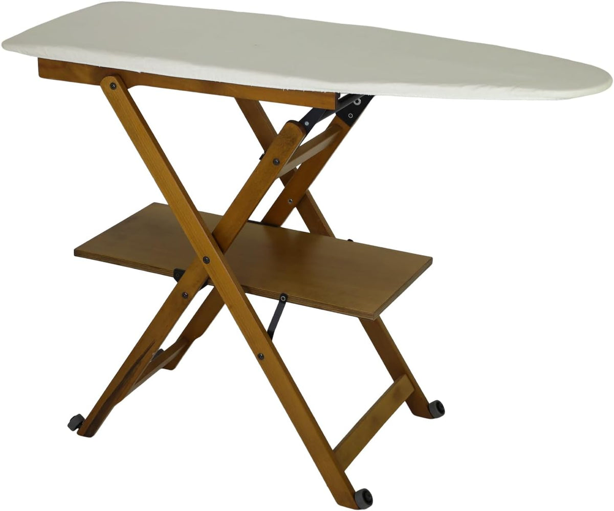 Asse da stiro Marvin, legno, Noce, pieghevole, con ruote