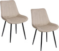 Sedia Baroni Home, 2 sedie, 53 × 86 × 44 cm, acciaio, velluto, Beige, per sala da pranzo e cucina