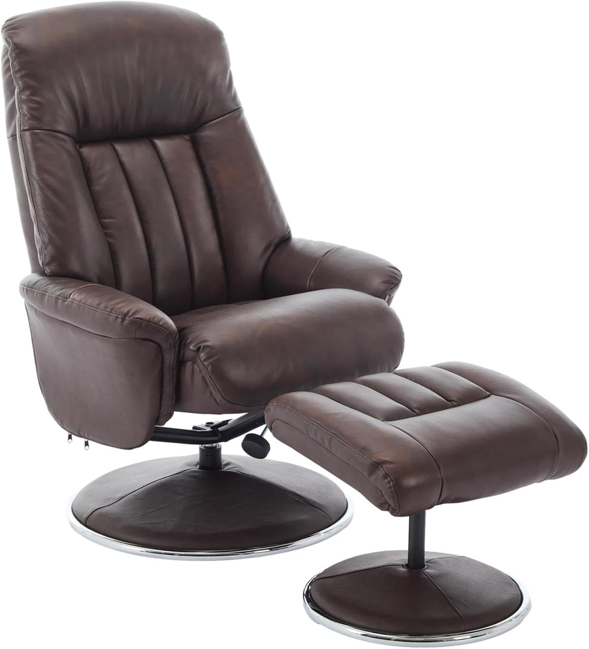 Sedia Morris Living, pelle, Marrone, reclinabile, regolabile, con poggiapiedi